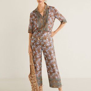 Mango MNG Paisley Shirt and Pant Set Size M
